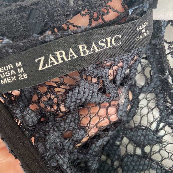 Zara blue and black lace dress Sz M - Picture 13 of 15